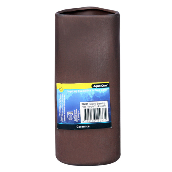 AQUA ONE CERAMIC BREEDING HIDE TRIANGLE 7 X 14.5 X 5CM