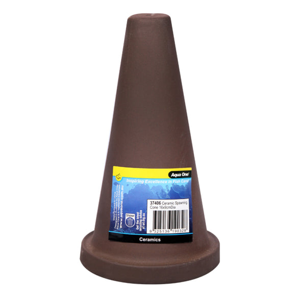 AQUA ONE CERAMIC BREEDING HIDE CONE 15 X 9CM DIAMETER