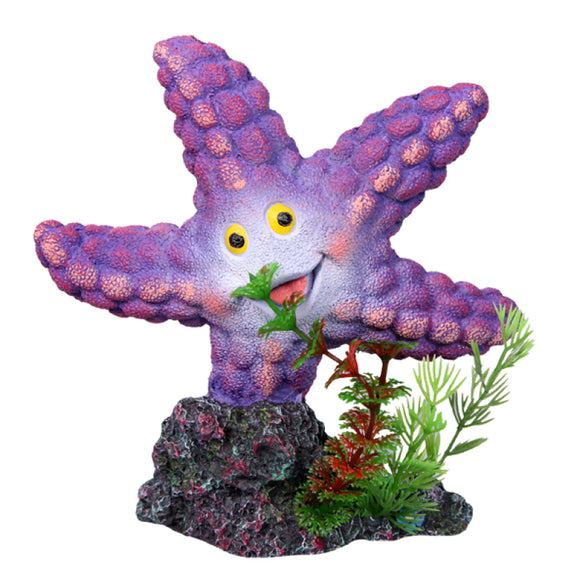AQUA ONE ORNAMENT STARFISH WITH ROCK 11.5 X 5.5 X 12.5CM H