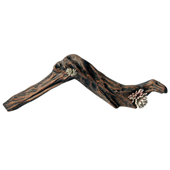 REPTILE ONE REPTILE JUNGLE CERAMIC BRANCH WITH SEDUM WALNUT GREY 20 X 5 X 5.5CMH
