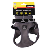 PET ONE HARNESS AND LEASH SET 38-41CM GREY S