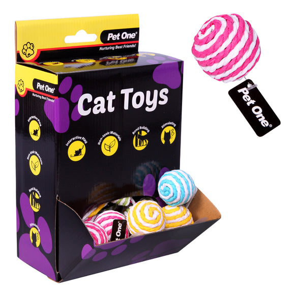 PET ONE CAT TOY PAPER MOUSE AND BALL 4.5CM ASSORTED