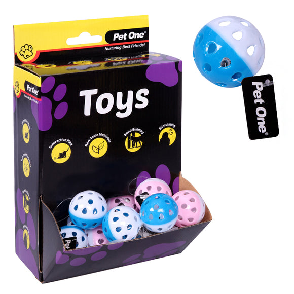 PET ONE CAT TOY SOCCER BALL 4.5CM ASSORTED