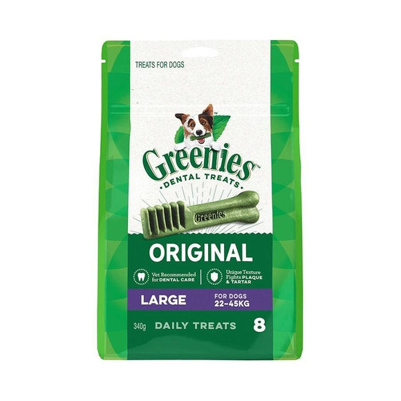 GREENIES ORIGINAL 340GM LARGE 8 PACK