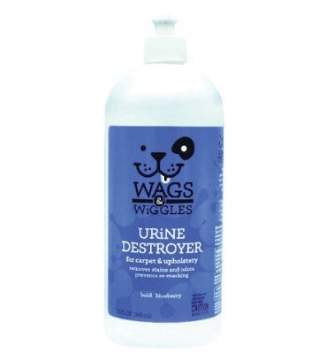 WAGS & WIGGLES URINE DESTROYER FOR CARPET & UPHOLSTERY 946ML BOLD BLUEBERRY