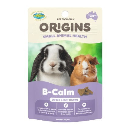 VETAFARM ORIGINS SMALL ANIMAL HEALTH B-CALM STRESS RELIEF CHEWS 60