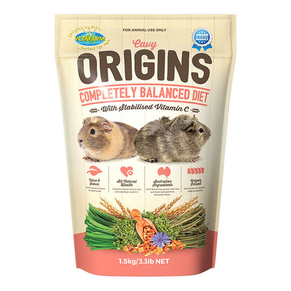 VETAFARM CAVY (GUINEA PIG) ORIGINS FOOD 1.5KG