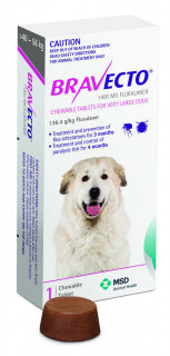 BRAVECTO CHEWABLE PURPLE 40-56KG 1 TAB