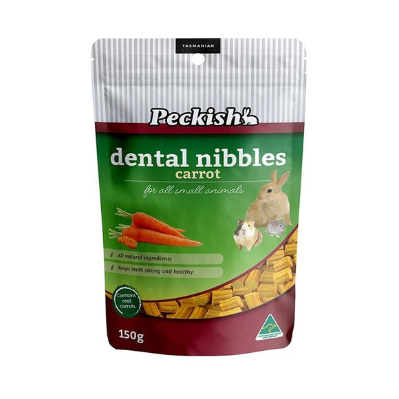 PECKISH HEALTH TREATS - DENTAL NIBBLES CARROT 150GM