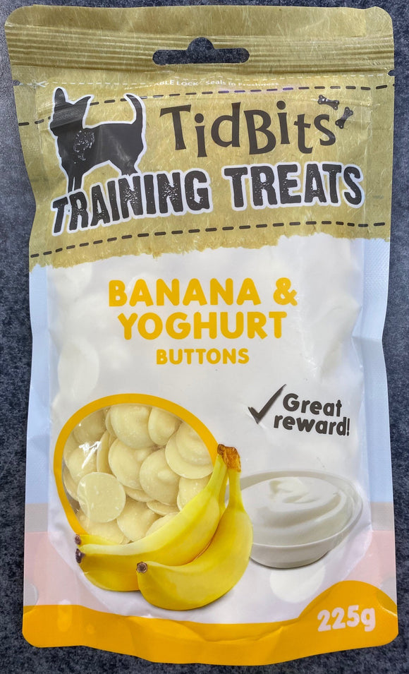 TIDBITS BANANA AND YOGHURT BUTTONS 225G