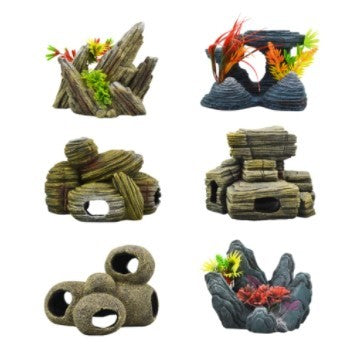 AQUAMATE ORNAMENT LARGE ROCK CAVES ASSORTED