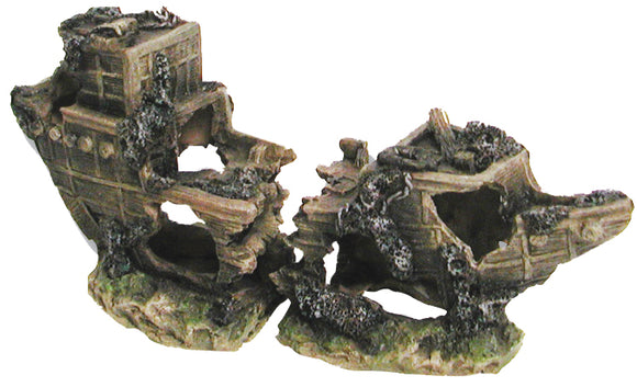 AQUA ONE ORNAMENT SHIPWRECK SMALL 2PCS