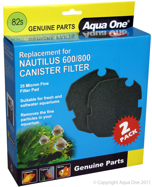 AQUA ONE SPONGE 35PPI 2PK 82S SUITS NAUTILUS 600/800
