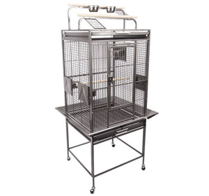 AVI ONE 242SB PARROT CAGE WITH PLAY PEN 60 L x 55 W x 152cm H SILVER BLACK