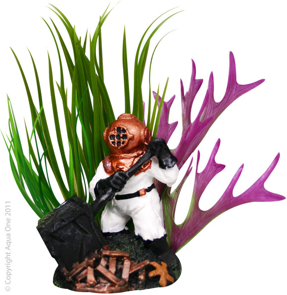 AQUA ONE ORNAMENT DEEP SEA DIVER PLANT 