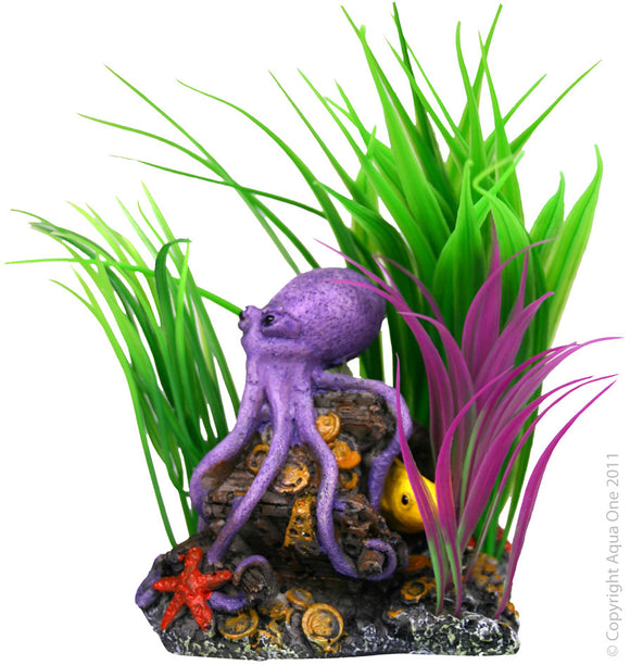 AQUA ONE ORNAMENT OCTOPUS & PLANT