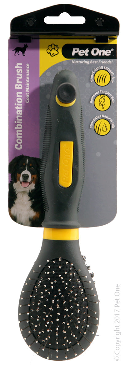 PET ONE GROOMING BRISTLE/METAL SML