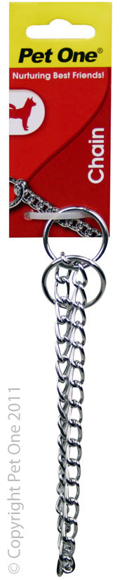 PET ONE 40CM CHECK CHAIN COLLAR 2MM