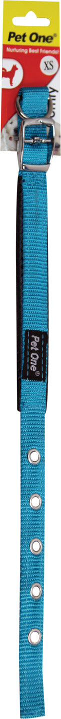 PET ONE 18.5-28.5CM COLLAR NYLON  15MM AQUA