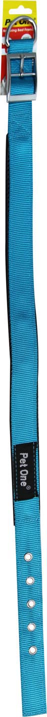 PET ONE 47-57CM COLLAR NYLON 25MM AQUA