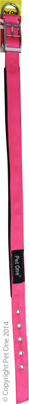 PET ONE 47-57CM COLLAR NYLON 25MM PINK