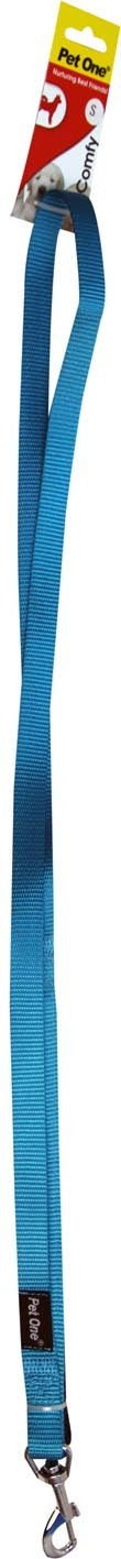 PET ONE 122CM LEASH NYLON PADDED 15MM AQUA
