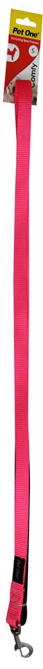 PET ONE 122CM LEASH NYLON PADDED 15MM PINK