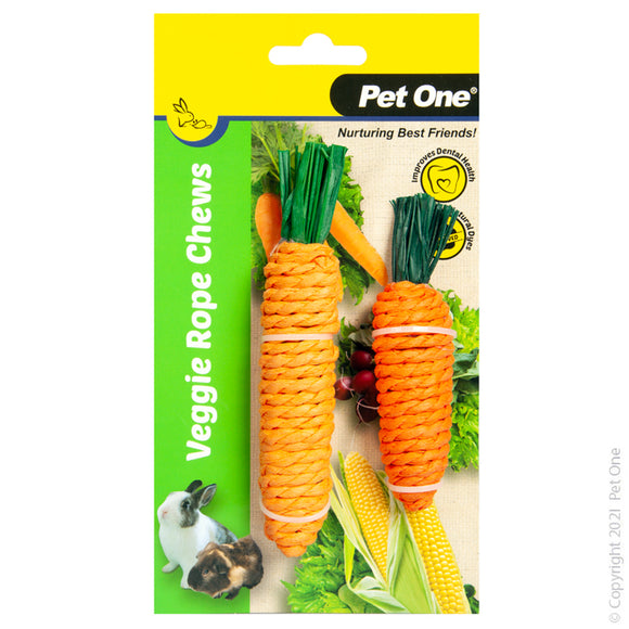 PET ONE VEGGIE ROPE 2PK CARROT
