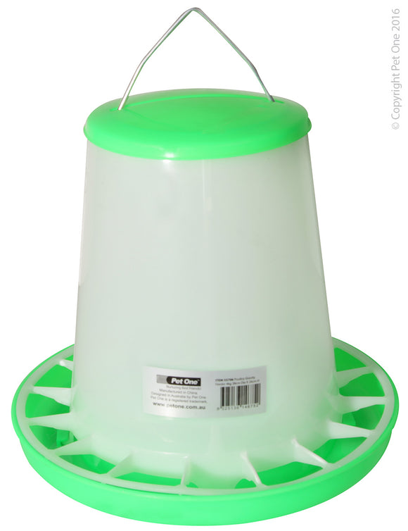 PET ONE POULTRY GRAVITY FEEDER 4KG 28CM DIAx26CM H
