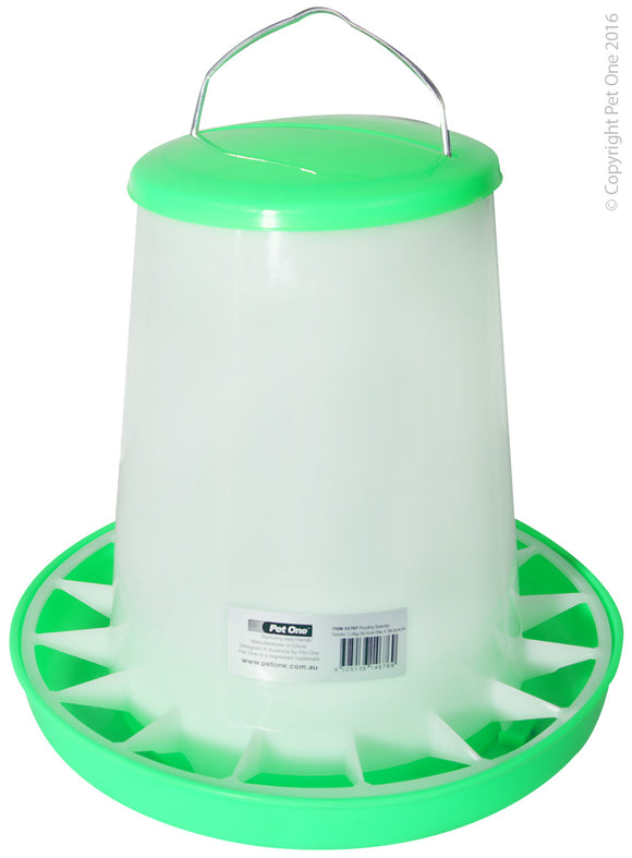 PET ONE POULTRY GRAVITY FEEDER 5.5KG 30.5CM DIA x28.5CM H