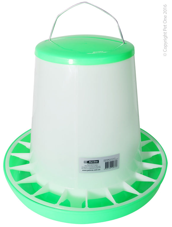 PET ONE POULTRY GRAVITY FEEDER 8KG 36.5CM DIA x 33.5CM H