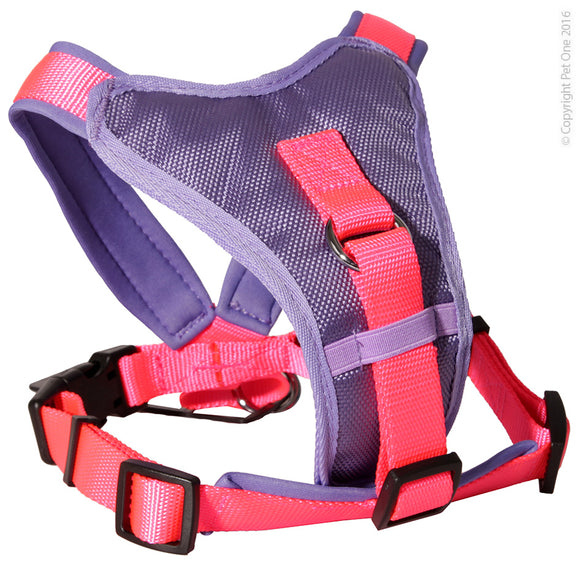 PET ONE 46-56CM HARNESS COMFY 20MM PADDED PURPLE
