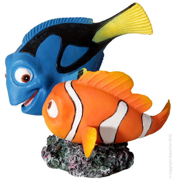 AQUA ONE ORNAMENT BLUE TANG AND CLOWNFISH