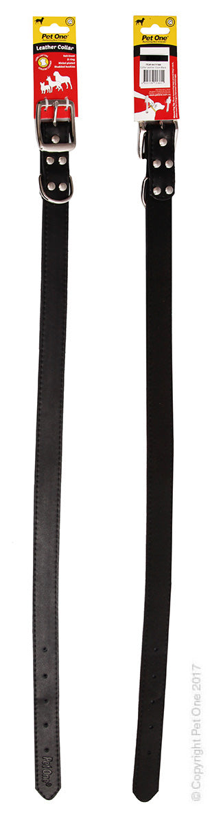 PET ONE COLLAR LEATHER 60CM BLACK