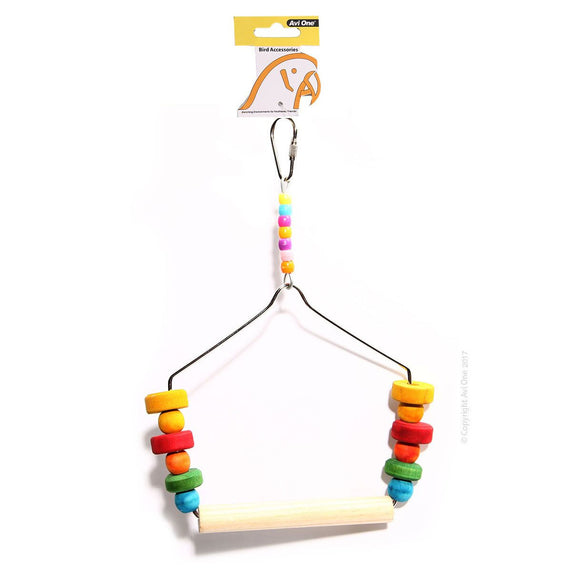 AVI ONE BIRD TOY COLOURED BLOCK AND SWING 16 X 23CM H