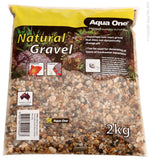 AQUA ONE NATURAL GRAVEL AUSTRALIAN GOLD DARK MIX 2KG