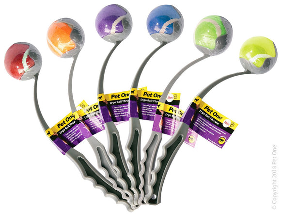 PET ONE DOG TOY ERGO BALL THROWER 38CM