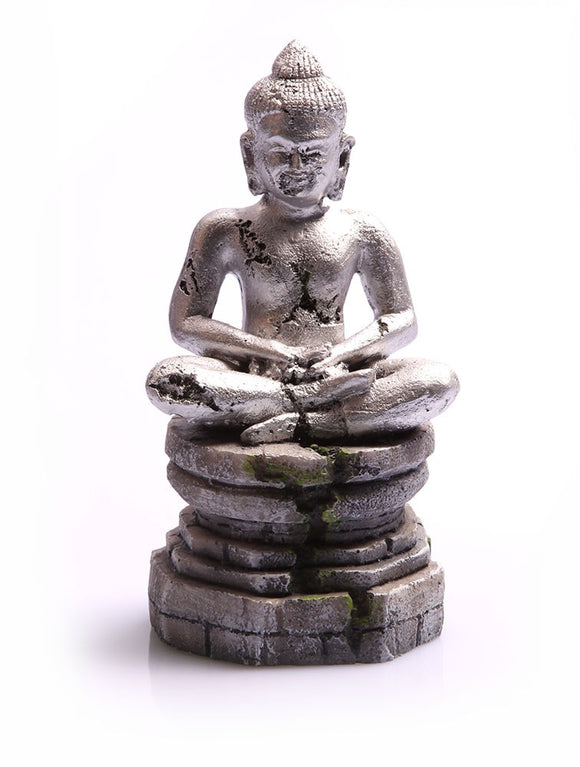 AQUA ONE ORNAMENT MEDITATING BUDDHA SILVER
