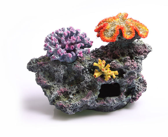 AQUA ONE ORNAMENT 3 CORALS ON LIVE ROCK LARGE