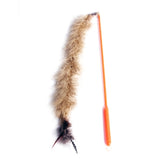 PET ONE CAT TOY WAND TAIL WITH BELL 32CM BROWN