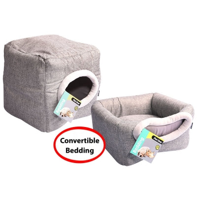 PET ONE CAT CUBBY CUBE LINEN 35X35X35CM SILVER