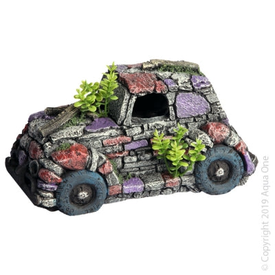 AQUA ONE ORNAMENT RUINED VINTAGE JEEP