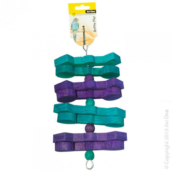 AVI ONE BIRD TOY WOODEN SPIRAL WITH BEADS 30CM