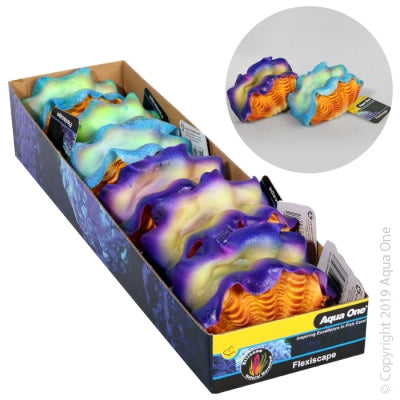 AQUA ONE FLEXISCAPE GIANT CLAM ASSORTED COLOURS 6CM