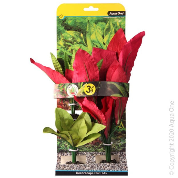 AQUA ONE SILK PLANT 3 PACK MIX 1