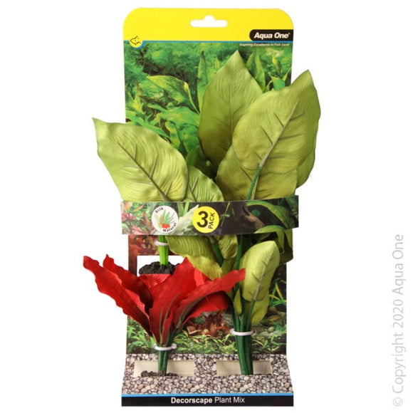 AQUA ONE SILK PLANT 3 PACK MIX 3