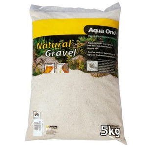 AQUA ONE NATURAL GRAVEL WHITE SAND AUSTRALIAN 5KG