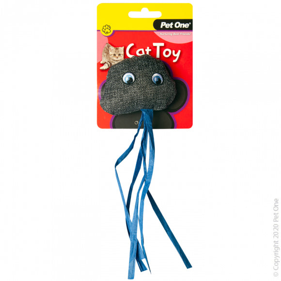 PET ONE CAT TOY JELLYFISH GREY 15.5CM