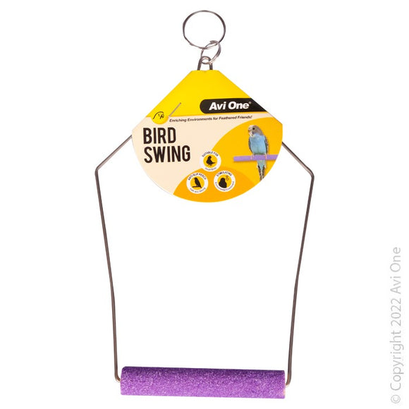 AVI ONE BIRD TOY TRIANGLE WIRE SWING WITH SAND PERCH S 21 X 10.5CM