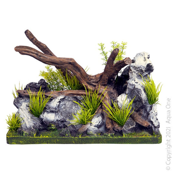 AQUA ONE ECOSCAPE DRIFTWOOD ON ROCK GARDEN MEDIUM